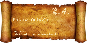 Matisz Arián névjegykártya